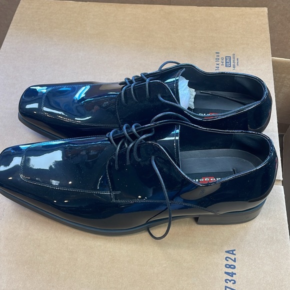 Black Patent Square Toe Tuxedo Shoes Size 17 Medium New main image 4